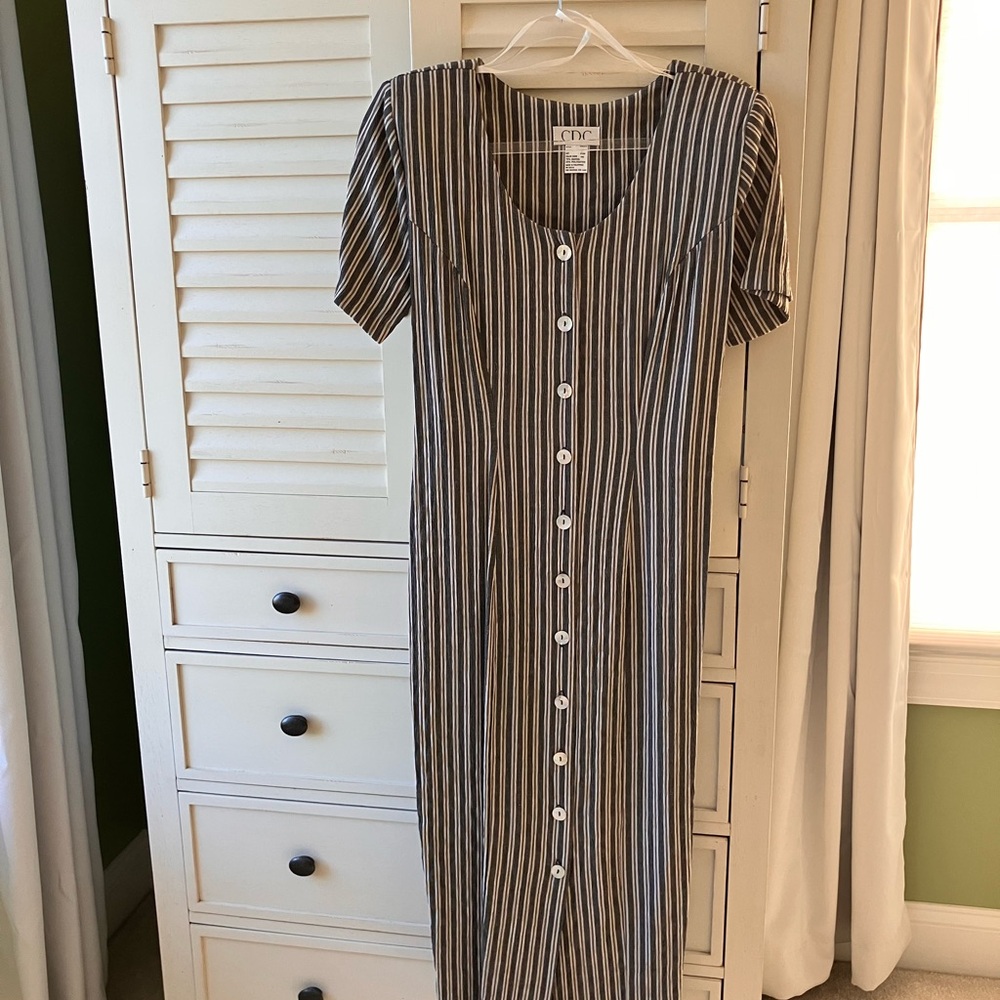 Chic Striped Button-Down Dress